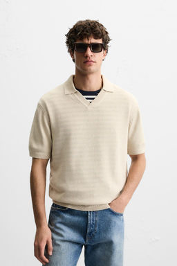 TEXTURED KNIT POLO SHIRT - Zara фото 15