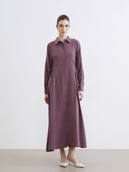 Beli Ba?lamal? Modal Kar???ml? G?mlek Elbise