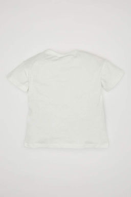 Футболка с короткими рукавами и круглым вырезом для маленьких мальчиков с животным рисунком - Defacto фото 6