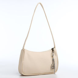 Сумка багет из текстиля, Nazamok, 23*13*5 см, бежевый цвет  фото 7