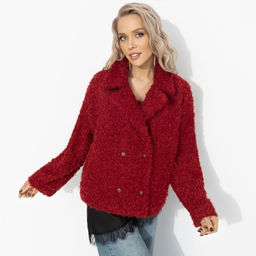 Розыгрыш. Полупальто с акцентным подкладом, Слишком заметна (красный закат, oversize, 50-56)