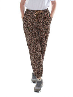 9001 LEOPARD/BROWN Брюки спортивные женские (95% хлопок, 5% спандекс) - Fashion фото 2