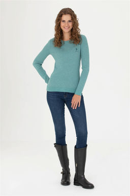 U. S. Polo Assn Женский мятный базовый свитер с круглым вырезом - U.s. polo assn фото 11