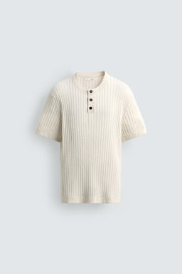 CAMISETA PUNTO CANAL? CUELLO PANADERO / Crudo - Zara фото 8