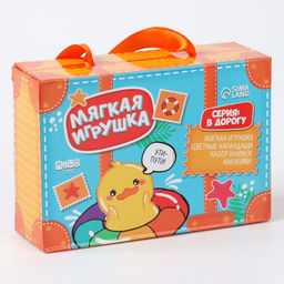 Набор в дорогу с мягкой игрушкой Утёнок, 8 предметов - Milo toys фото 13