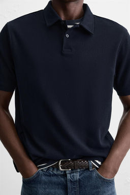 BASIC TEXTURED POLO SHIRT - Zara фото 5