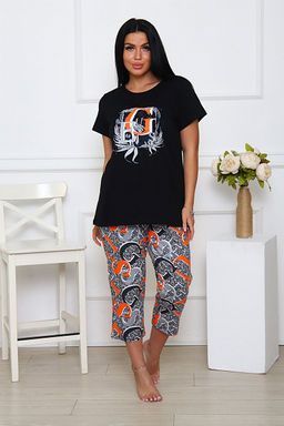 Костюм с бриджами, принт, черный (938-3) - Плиона фото 3