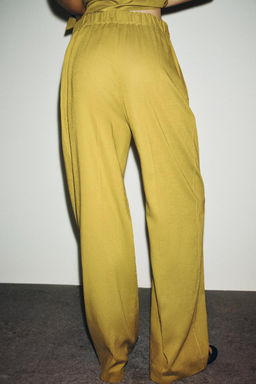 STRAIGHT-LEG LINEN BLEND TROUSERS - Zara фото 3