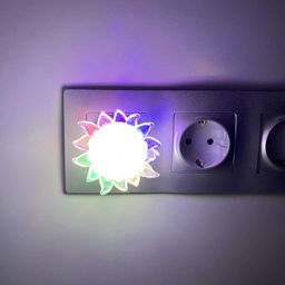 DTL-308-Подсолнух/RGB/4LED/0,5W Светильник-ночник. Выключатель на корпусе. Блистер