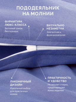 Постельное белье Моноспейс 1,5сп + 2 наволочки, синий - Ecotex фото 4