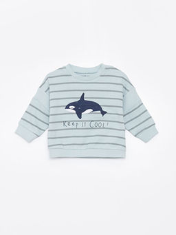 Bisiklet Yaka Uzun Kollu Bask?l? Erkek Bebek Sweatshirt ve Tayt 2li Tak?m - Waikiki фото 2