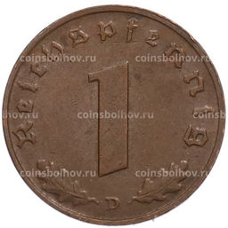 Монета 1 рейхспфенниг 1937 года D Германия