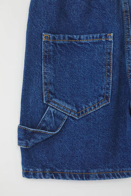 Koyu Mavi Erkek Cocuk %100 Pamuk Basic Lastikli Denim Sort & Bermuda TKDSS25SR00028 - Trendyolmilla фото 3