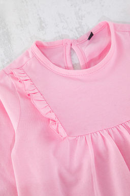 Pudra K?z Bebek %100 Pamuk F?rf?r Detayl? Uzun Kol Orme Elbise TKDSS25EL00082 - Trendyolmilla фото 2