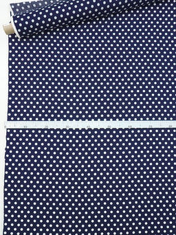 Штапель Белый горох (11мм) цв.чернильно-синий, ш.1.45м, вискоза-100%, 95гр/м.кв - Купава фото 11