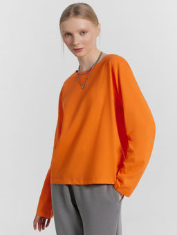 Лонгслив женский оверсаз оранжевый искра 122768