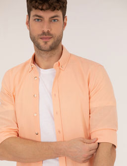 Turuncu Slim Fit Uzun Kollu G_mlek
