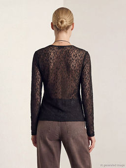 Kruvaze Yaka Dantelli Bluz