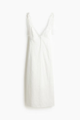 Vestido con bordado ingl?s y tirantes de lazo