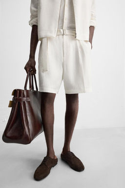 100% LINEN BERMUDA SHORTS WITH BELT - Zara фото 5