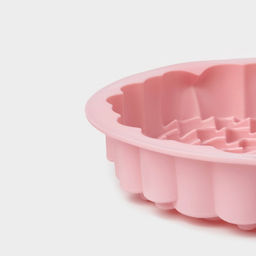 Форма для выпечки Доляна «Хризантема», силикон, d=22 см, розовая