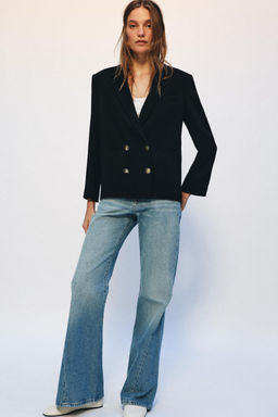 JEANS ZW COLLECTION RELAXED FLARE TIRO BAJO / Azul medio - Zara фото 4