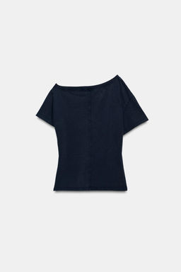 CAMISETA HEAVY COTTON MANGA CORTA / Marino - Zara фото 6