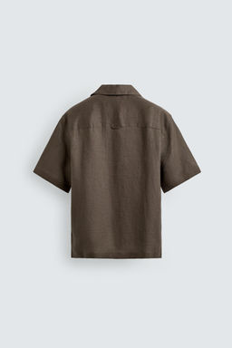 CAMISA RELAXED FIT 100% LINO / Marr?n / Topo - Zara фото 7