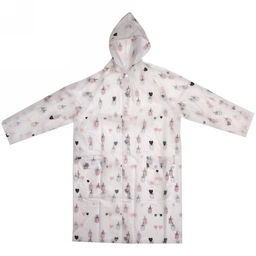 Дождевик-плащ "Единороги" с капюшоном и завязками, на кнопках 120 Мкрн 115*65см р-р M ДоброСад