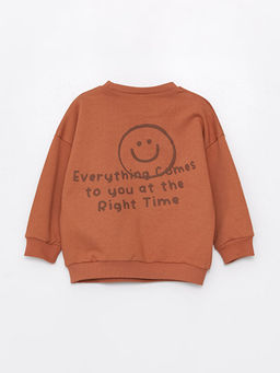 Bisiklet Yaka Bask?l? Erkek Bebek Sweatshirt - Waikiki фото 2