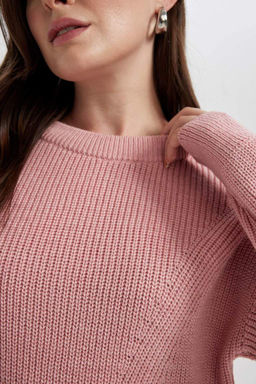 Свитер обычного кроя с круглым вырезом - Defacto фото 4