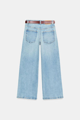 Z.10 HIGH-WAIST BELTED CULOTTES JEANS - Zara фото 9