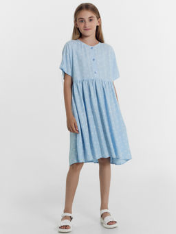 Платье для девочек нежно-голубое с цветами - Mark formelle фото 2