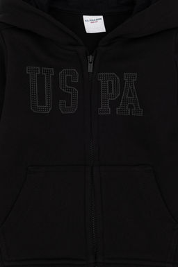 Черный базовый свитшот для девочек - U.s. polo assn фото 3