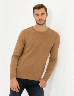 Camel Melanj Slim Fit Bisiklet Yaka Triko Kazak - Pierre cardin фото 3