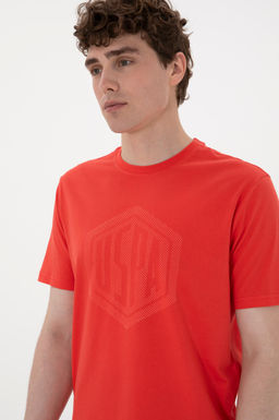 Erkek Regular Fit Bisiklet Yaka K_rm_z_ Ti__rt Sepette S_rpriz _ndirim - U.s. polo assn фото 2