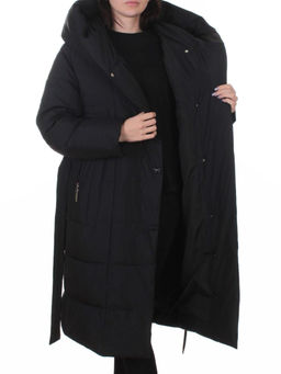A625 BLACK Пальто зимнее женское (200 гр. био-пух)