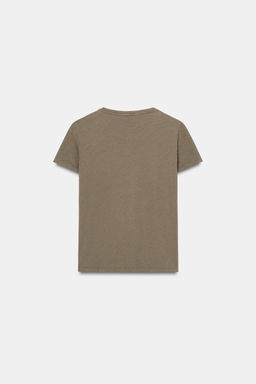 CAMISETA ROTOS MANGA CORTA / Khaki - Zara фото 5