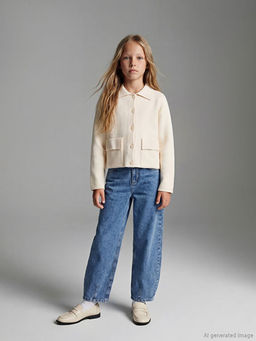 Balloon Fit K?z ?ocuk Jean Pantolon