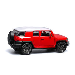 Красная с белой крышей инерционная машинка die-cast , 1:32