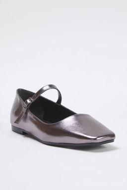 Trendyol Shoes Gumus Metalik Bantl? Kare Burun Mary JaneKad?n Babet TAKSS25BE00003 - Trendyolmilla фото 3