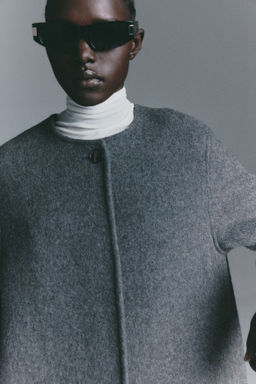 Abrigo en mezcla de lana con cuello tipo bufanda - H&m фото 5
