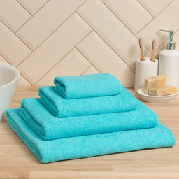 Полотенце махровое«Экономь и Я», 50×90 см, хлопок 100%, голубое