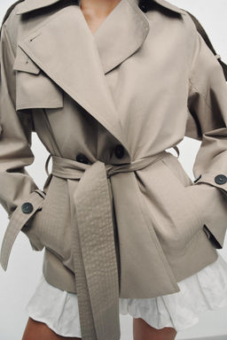 TRENCH OVERSIZE WATER REPELLENT ZW COLLECTION / Gris claro - Zara фото 5