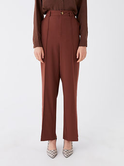 Standart Fit D?z Geni? Pa?a Kad?n Pantolon