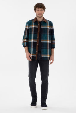 Мужская темно -зеленая рубашка с длинным рукавом 1 бесплатно для 1 зоны в рубашках - U.s. polo assn фото 4