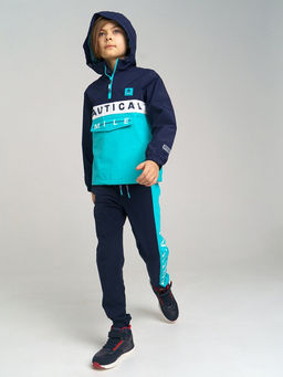 12211167 Куртка с полиуретановым покрытием для мальчиков, голубой,тёмно-синий,белый