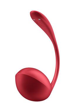 Виброяйцо Satisfyer Shiny Petal Connect App с пультом ДУ, красный, 7,5 см