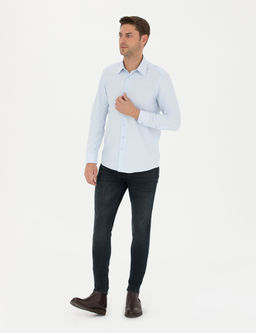 Mavi Slim Fit Uzun Kollu G_mlek