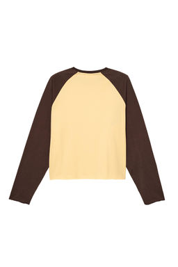 CAMISETA CROPPED FIT COLOR BLOCK / Khaki